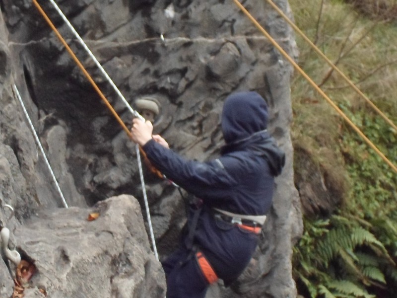 James abseiling